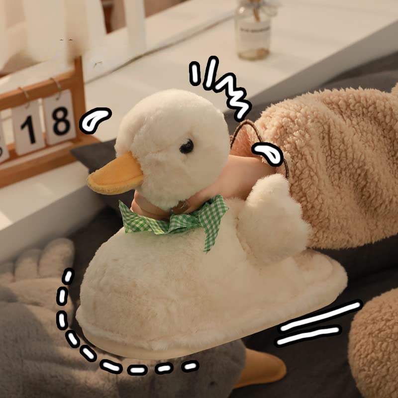 Kawaii Duck Slippers for Women Fluffy Warm House Slippers Fuzzy Slippers Women Cute Slippers3