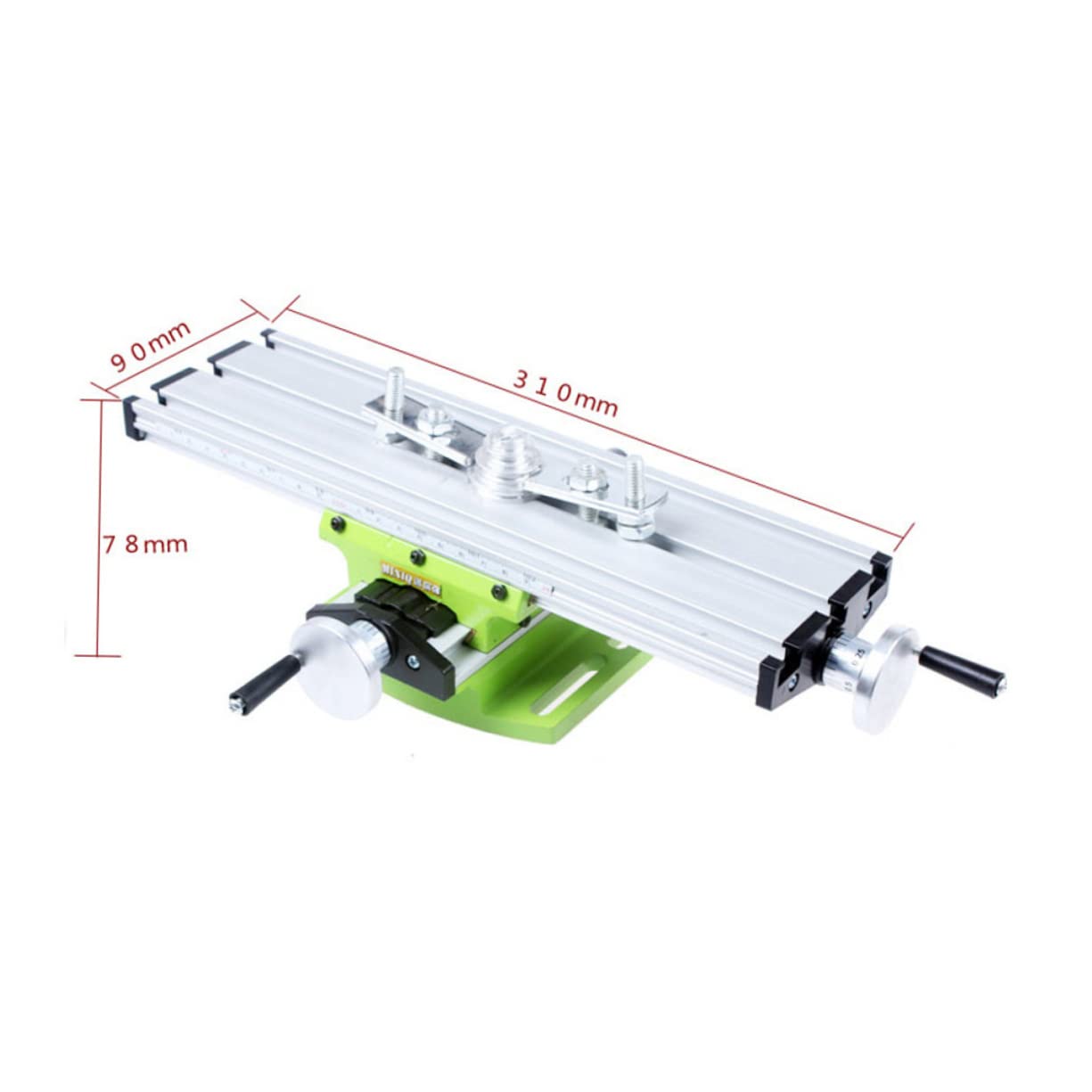 Hemobllo Mini Mesa de Trabajo de Fresadora y Abrazadera de Banco, Aleación de Aluminio, 310x90 Mm, 2 Ejes Ajustables, para Taladro de Banco y Fresado, Sistema Compuesto Deslizante, 2