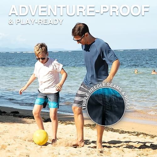 Image of Kanu Surf Boys' Toddler Troy Stripe Swim Trunks