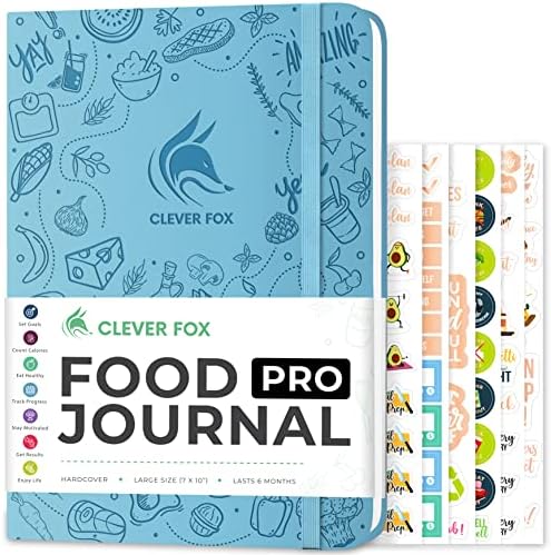 Clever Fox Food Journal Pro Diet & Wellness Planner for Women & Men Weight Loss Diary with Calorie Tracker Food Log for Tracking Meals, Exercise & Weightloss - 18.5 x 26cm, Undated - Rose Gold