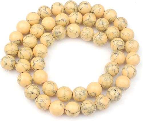 Youllyuu Piedra de howlita colorida natural de 468100.472 in para hacer joyas, pulseras, collares, joyas de 15 pulgadas, howlita amarilla de 0.472