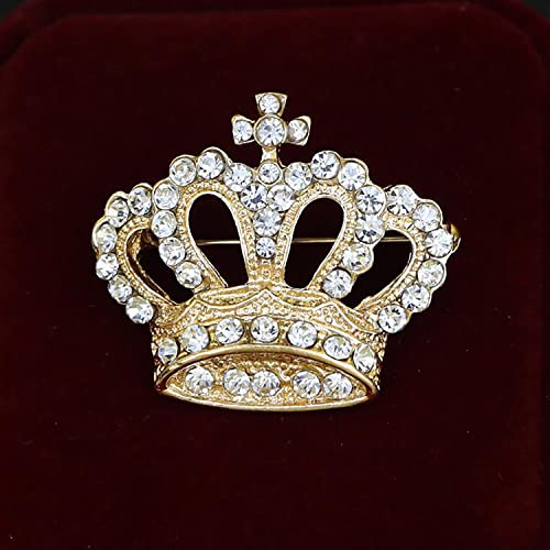 Image of Crystal Rhinestone Princess Queen Brooch Pin Tiara Crown Brooches for Women Tiara for Wedding Party /Banquet /Birthday