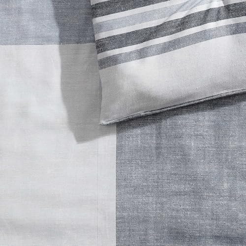 Eddie Bauer - Oversized Twin Comforter Set, 6 Piece Bed in a Bag Bedding Set, Easy Care Cotton Percale Blend, Ultra-Soft Breathable Fabrics (Plaid Grey, Twin) by Eddie Bauer - Used condition - Image 7
