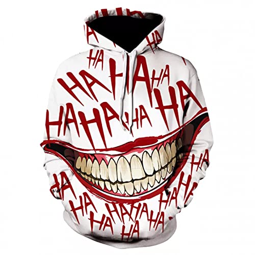 Sudadera con Capucha con Estampado 3D de película de Terror Divertido pulóver Joker Sudadera Hip Hop Sudadera Hombre Abrigo Chaqueta de Invierno Hombres Harajuku Tops