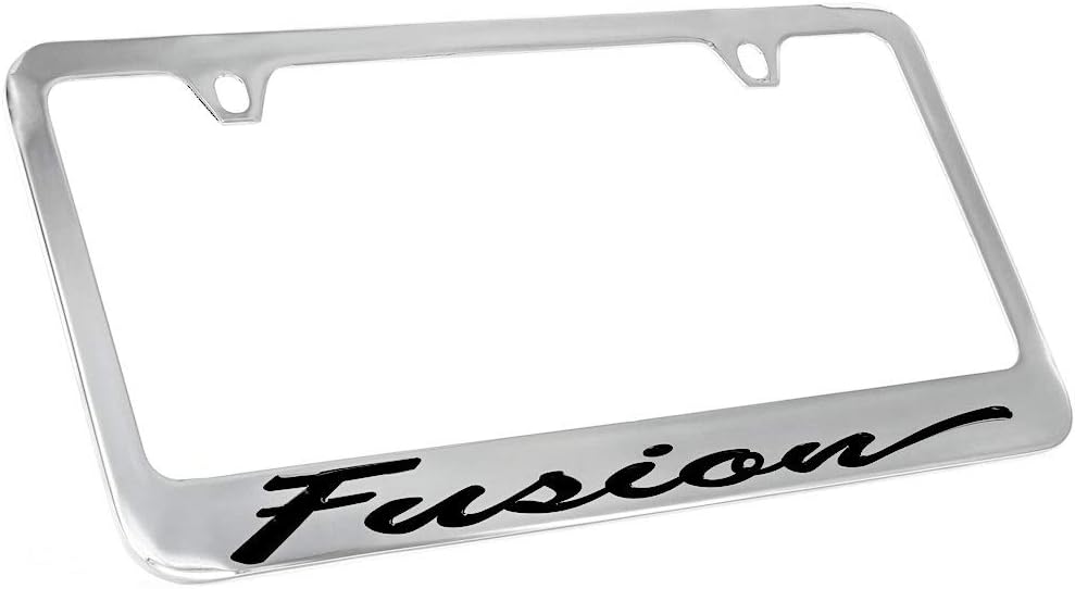 Ford Fusion Script Chrome Plated Metal License Plate Frame Holder
