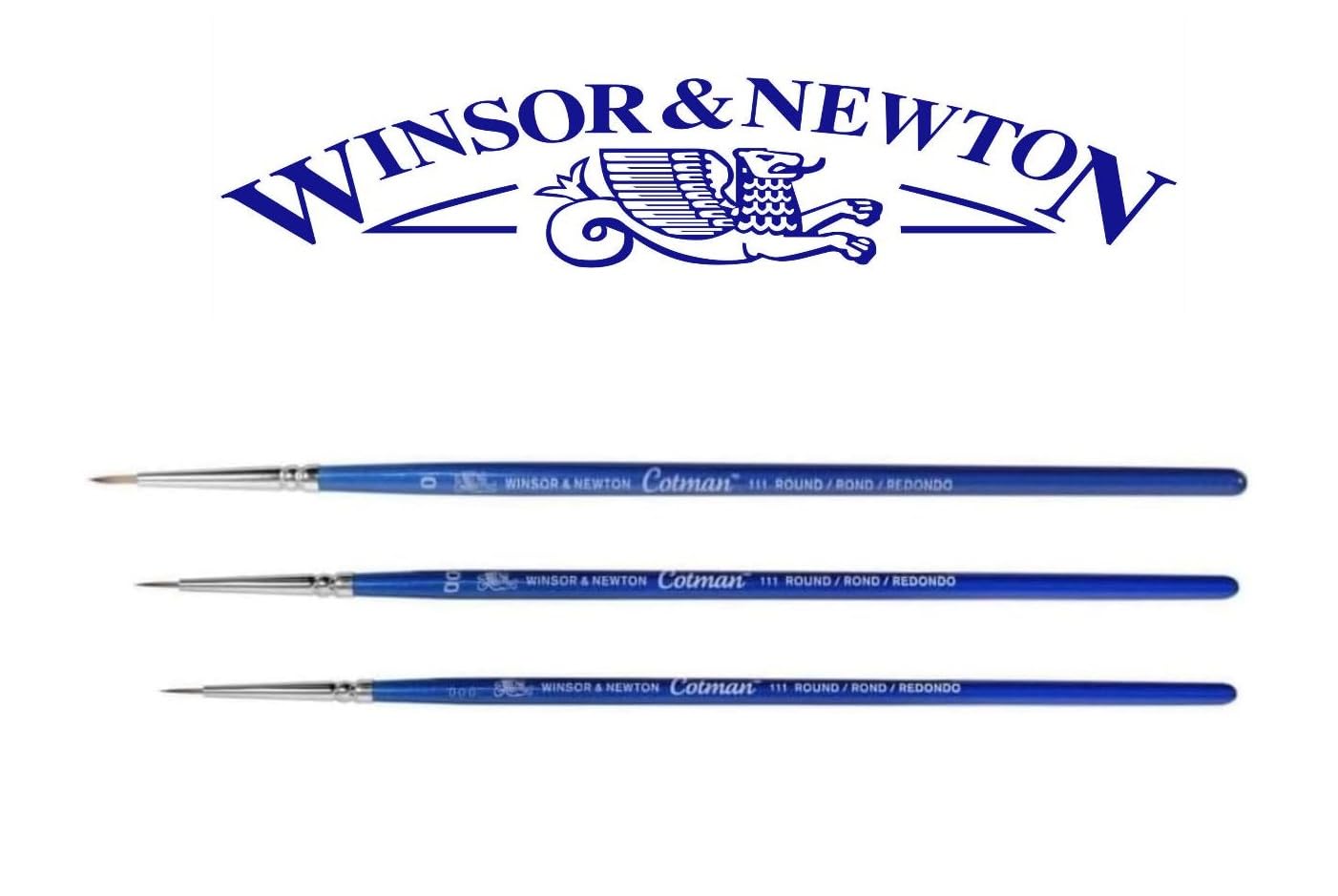 Winsor & Newton - Pennello per acquerello a maniche corte, serie 111. NO. 000. 00 0 e 1 Carta
