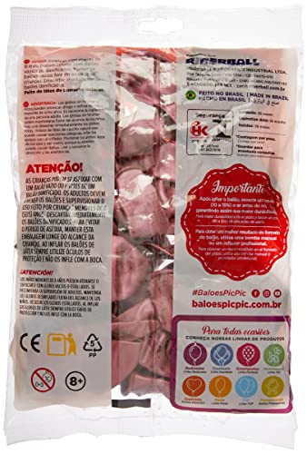Balao Para Decoracao Redondo N.10 Platino Rosa - Pacote Com 25 Riberball Rosa