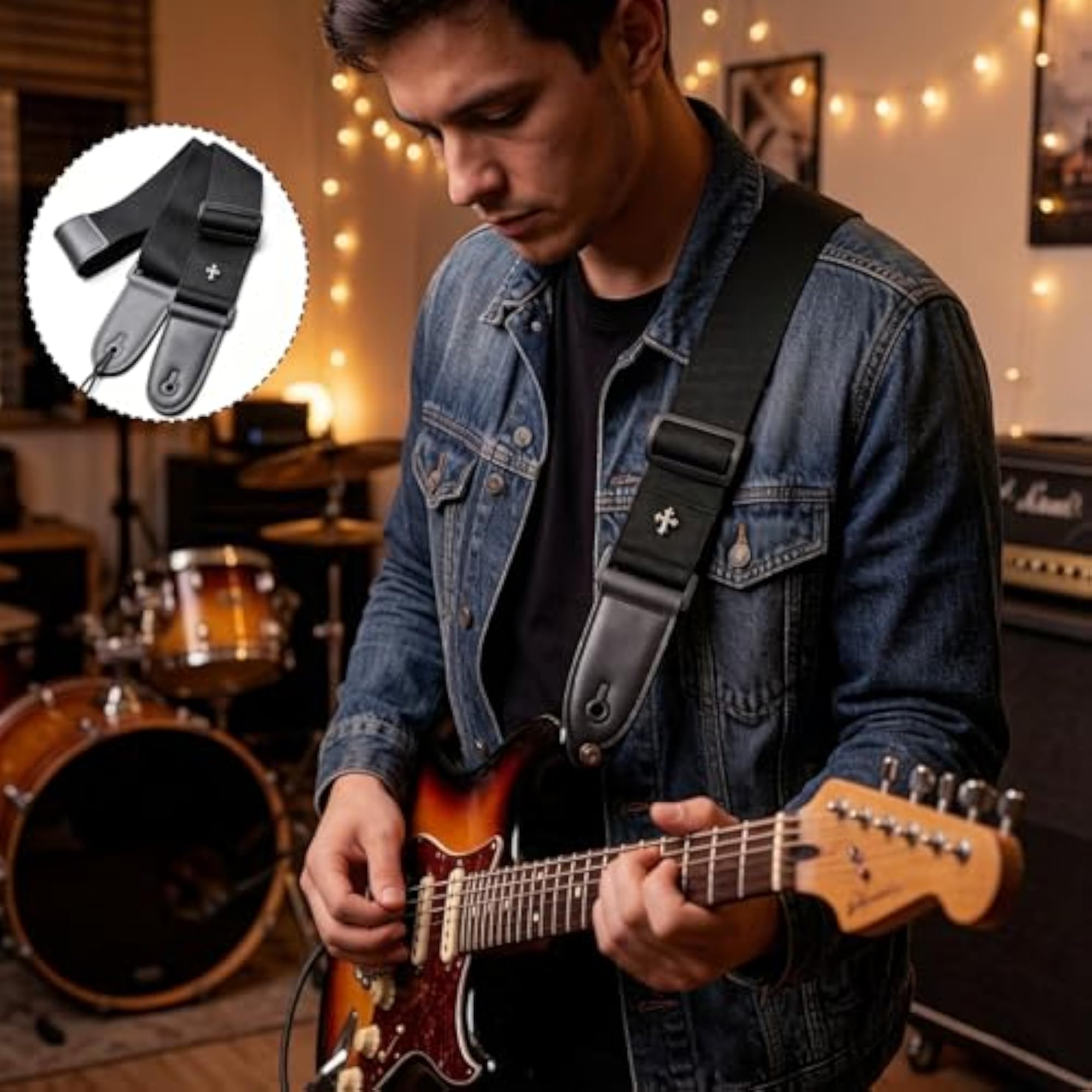 2-Piece Adjustable Guitar Strap Set