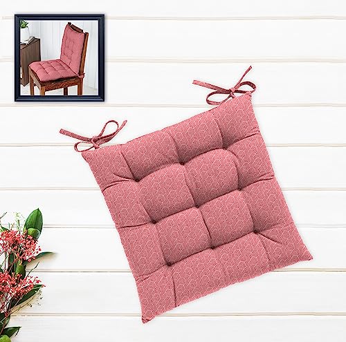 Image of Cotton Shell with Mixed Fiber Filled Printed Chair Cushion - Red Octagon (Pack of 1)