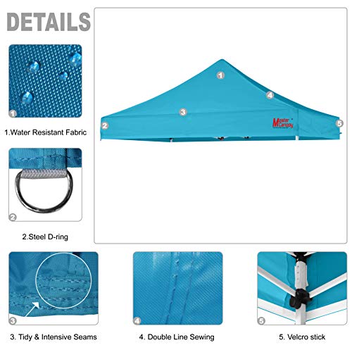 Image of MASTERCANOPY 10x10 Replacement Pop Up Canopy Top for Kingkong Frame Sky Blue