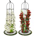 2 Pack Garden Obelisk Trellis for Climbing Plants, 71" Rustproof Metal Tower Plant Support Cages, Rose Trellis for Tomato Potted Flowers Vegetables Vines, Indoor Outdoor Garden Patio