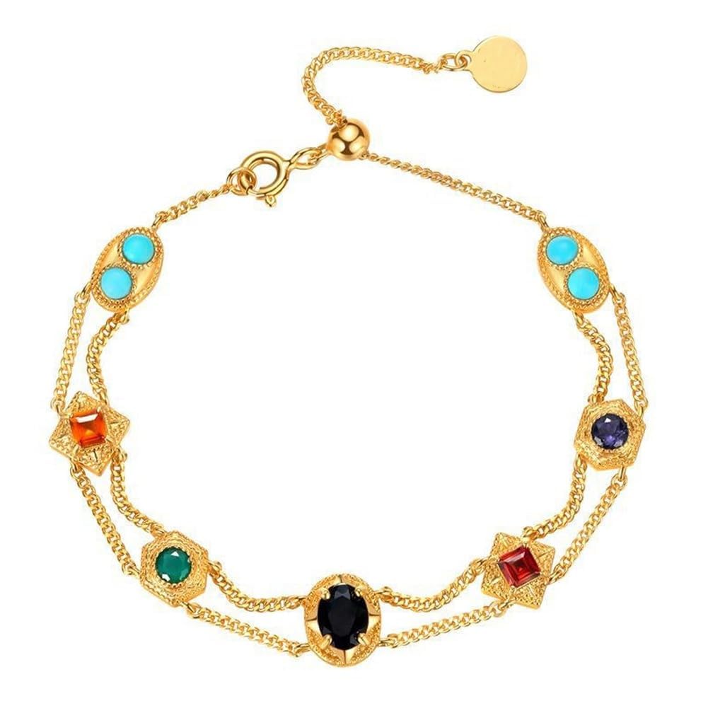 Exquisite Tilda Necklace Set | 24k Gold Plated Medieval Vintage Necklace & Double-Layer Bracelet | Perfect Jewelry Gift for Women and Teens