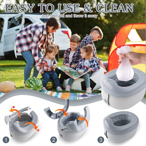 image for Fabulas Travel Potty, Portable Potty Seat for Toddler Travel with Stor
