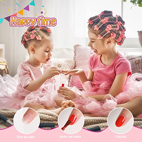 Tomicca - 18 Rainbow Colors Kid Nail Polish Set For Girls, Natural Safe Non Toxic Odorless Water Based Peel Off Quick Dry Nail Polish Super Sparkly For Party Birthday Gift #TOP2