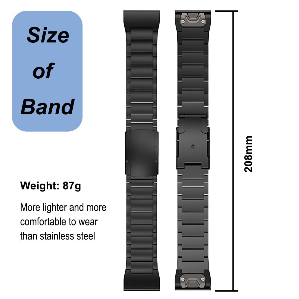 Amazon.com: 22mm Titanium Bands for Garmin Fenix 5/6/7/8