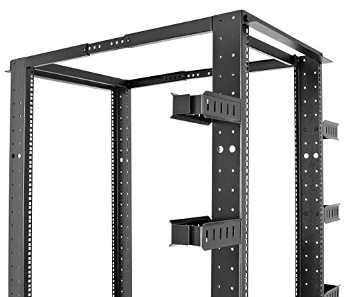 V7 Rm4Pof42U-1N 42U Open Frame 4 Post Rack (Vertical Cable Management Included, Cold Rolled Steel, Adjustable Depth) #TOP3