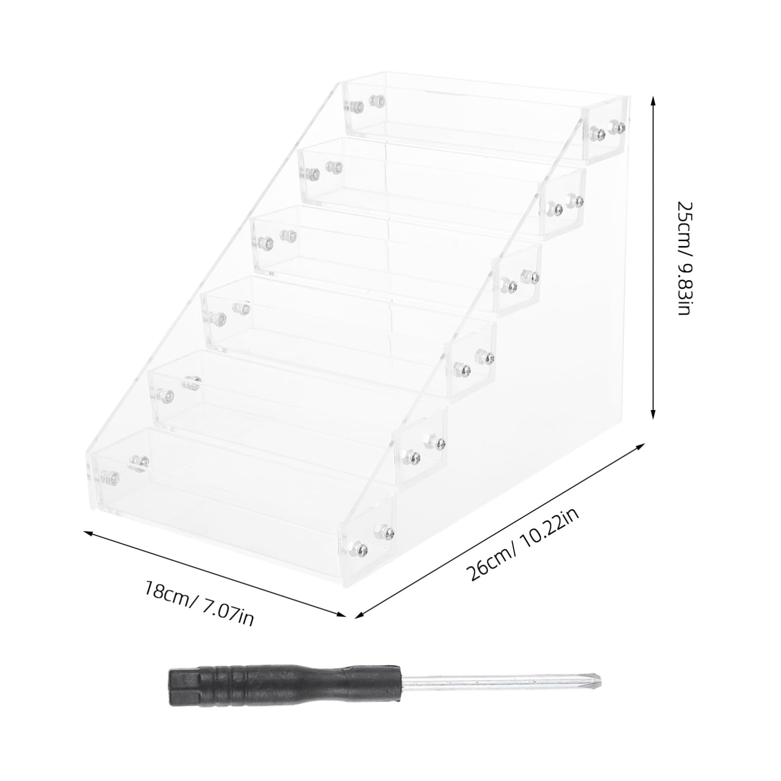 6-warstwowy akrylowy stojak ekspozycyjny na lakier do paznokci – wielowarstwowa półka nizer do manicure do salonu i użytku domowego stylowy stojak na kosmetyki i akcesoria kosmetyczne