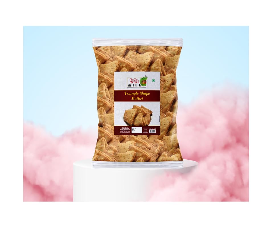 90's MILL Bumbai Nagariya Homemade Ajwain Namkeen Mathi, Indian Masala Crispy Khasta Matthi, Healthy and Hygienic Snacks, Delightful Ready to Eat Mathri | Dahi Papdi Mathri-350g*1Pack 2