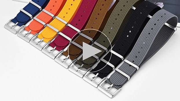 Amazon.co.jp: [ANNEFIT] 時計ベルト 16mm 一本通しナイロン時計