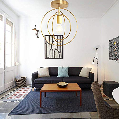 Plafonnier industriel E27 cage en métal rond pour salon - 4