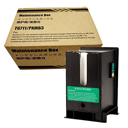 COCADEEX Ink Maintenance Box Replacement for T6711 or C13T671100,Work with WF-3620DWF WF-3640DTWF WF-7110DTW WF-7210DTW WF-7610DWF WF-7620DTWF WF-7710DWF WF-7715DWF WF-7720DTWF Printer