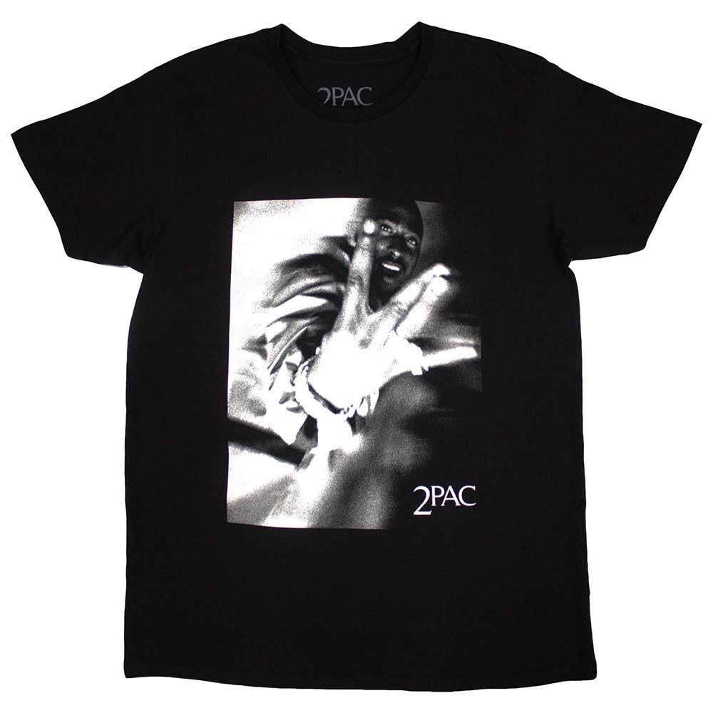 Rock Off Officially Licensed Products Men's Black Tupac Fingers Logo T Shirt Xxl