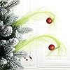 Yuxung 8 Pcs Christmas Tree Topper 17'' Lime Green Curly Tree Picks and Sprays with Red Ball Xmas Artificial Green Greenery Stems for Christmas Home Wreath Craft Vase Fillers Decoration Supplies #3
