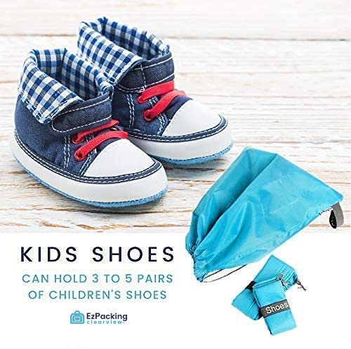 Travel Shoe Storage Bag W/Drawstring/Fits Size 10 Mens Pair/Tennis, Golf, Sneakers, Dress & Gym Shoes Carrier Pouch/Washable Packing Nylon Dust Cover Sleeves For Women Kids Footwear (One Pack) #TOP4