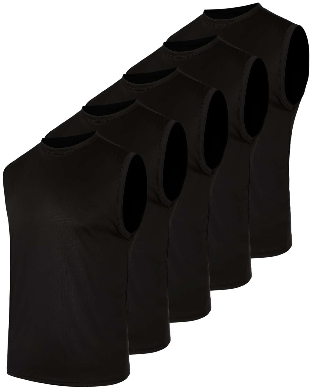 Real Essentials 5 Pack: Men's Mesh Active Athletic Tech Tank Top - Workout & Training Activewear (Available in Big & Tall)