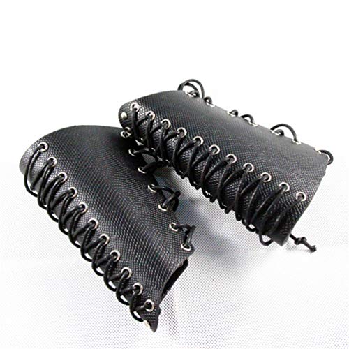Amosfun Protetor de braço de couro punk pulseira de pulso vintage tecelagem para cosplay fantasia de
