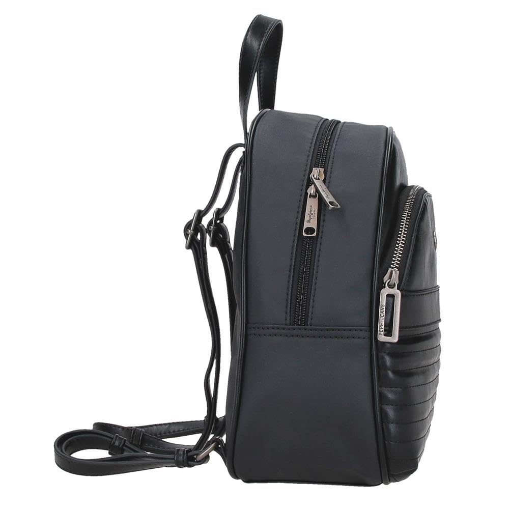 Pepe Jeans Biker Mochila para portátil, fabricada en Poliéster con detalles en piel sintética., Tirantes anchos, ergonómicos y acolchados que se adaptan perfectamente a la espalda, de Joumma Bags