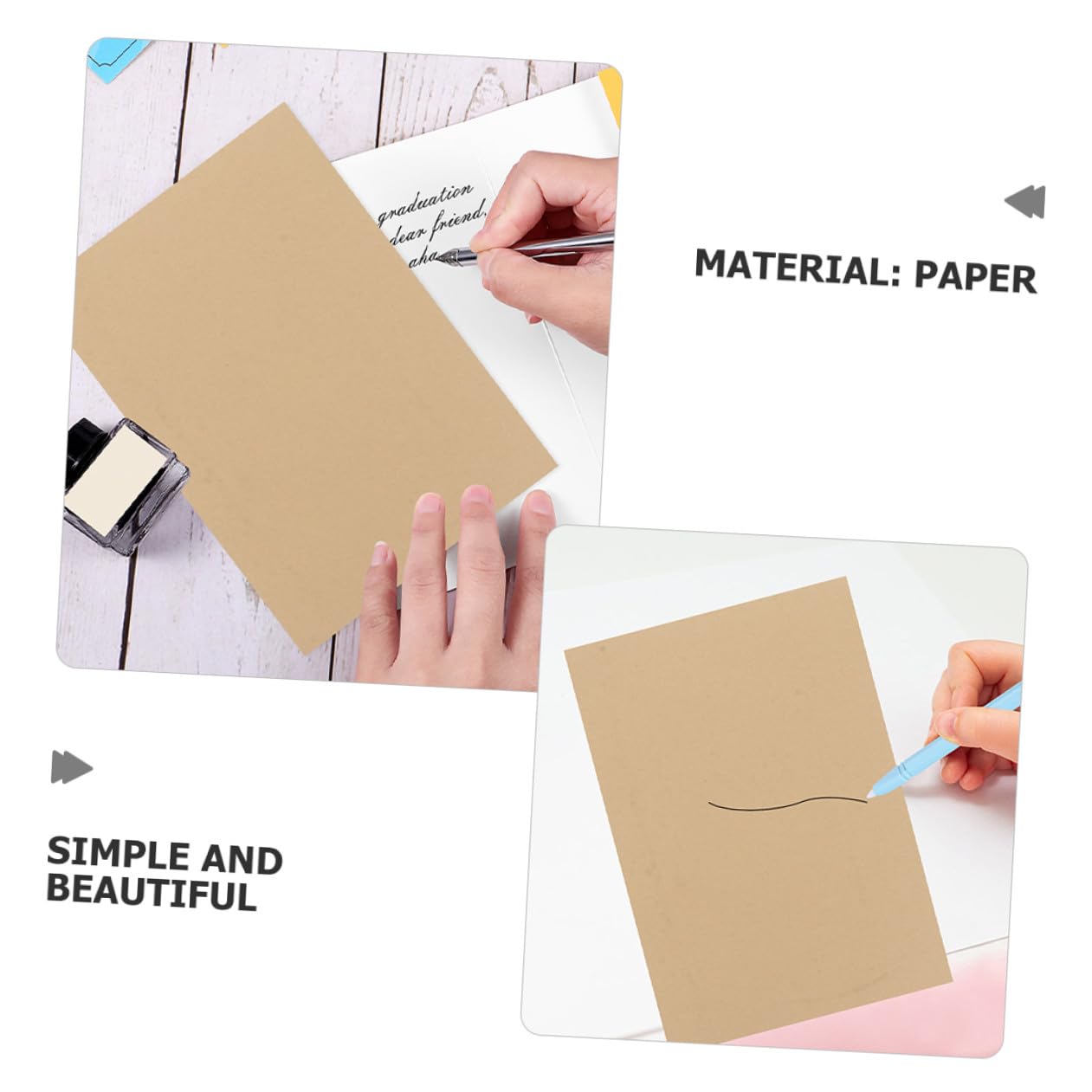 Veemoon 100 Blatt A4 Briefpapier aus Dickem Braunem Kraftpapier Elegantes Vintage Schreibpapier mit Freundlichem Material für Briefwechsel und Bastelprojekte