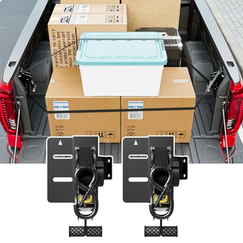 Image of SZYANG 2PCS Retractable Ratchet Straps Compatible with 2019-2026 Chevy Silverado GMC Sierra 1500 Retractable Tie Down Straps Replacement for 2019-2026 Chevy Silverado Accessories