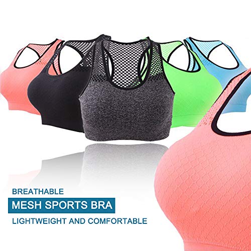 KKmoon Sutiã esportivo feminino Racerback sem fio acolchoado para ioga e ginástica top esportivo