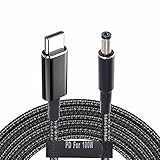 USB C to 5.5mm Adapter Cable Braided 19V 20V 100W Power Bank Battery Pack Charging Supply Type C Male to DC 5.5 x2.1mm Barrel Converter Cord Universal for UPS ONT Router Acer Toshiba Laptop PD Charger