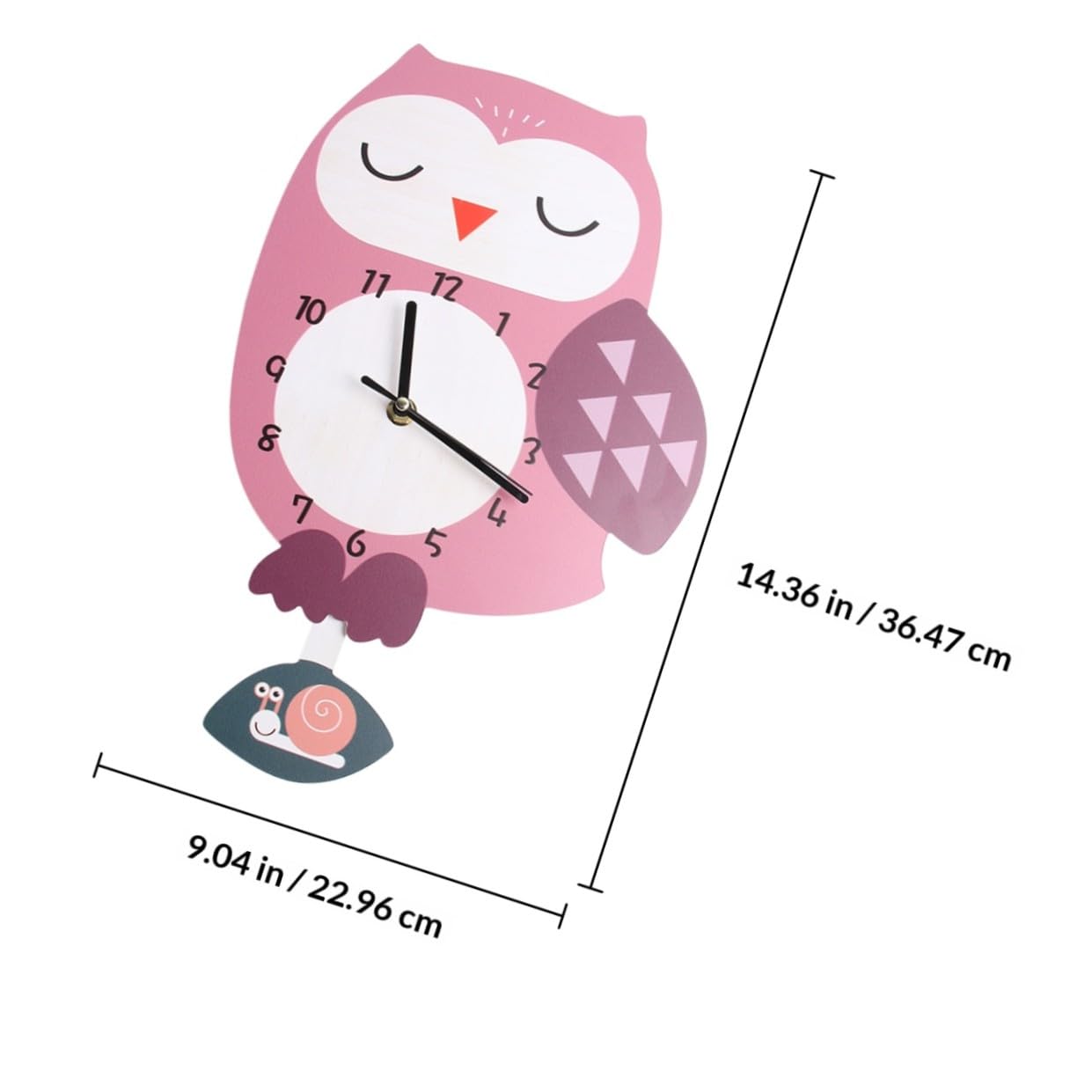 Reloj de Pared de Dibujos Animados Diseño de Búho, Material Ecológico, Silencioso, para Decoración de Habitaciones Infantiles y Aulas, Adecuado para Jardín de Infantes y Salón