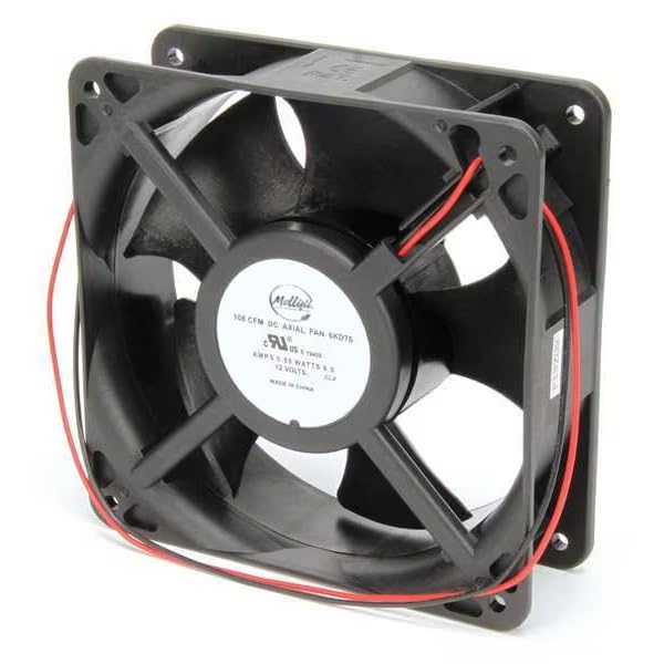 Axial Fan, Square, 12V DC, Phase, 138 cfm, 4 11/16 in W., Mfr: 6KD70-A