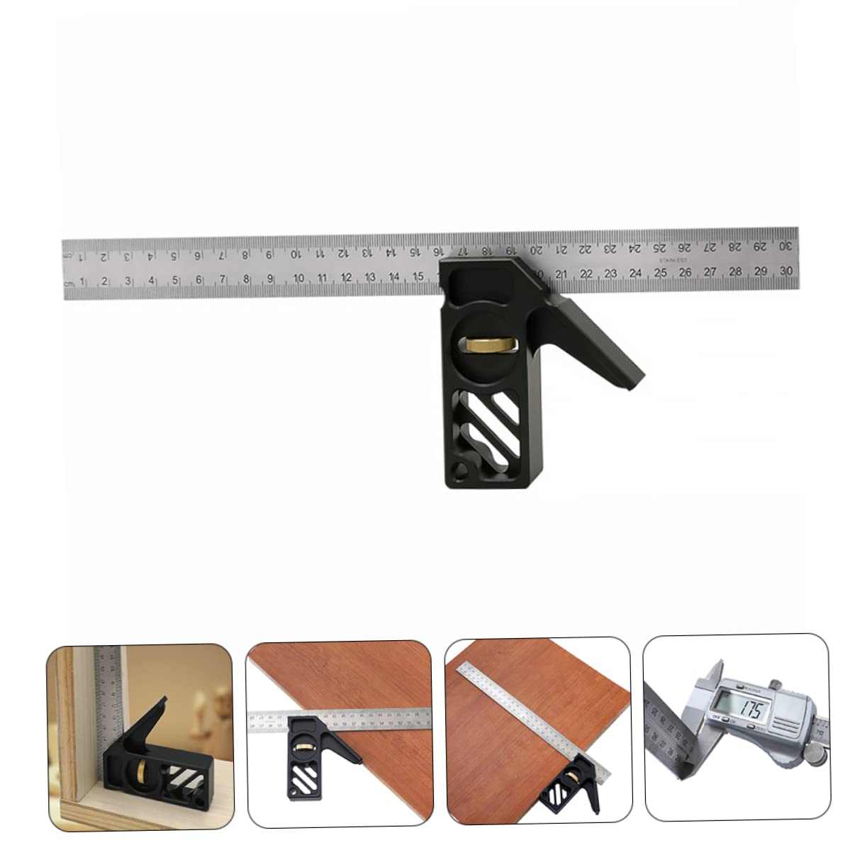 Hemoton Durable Combo Square Ruler Practical Woodworking Tool for Carpenters with Scale Lightweight Design Measurement Transfer Function