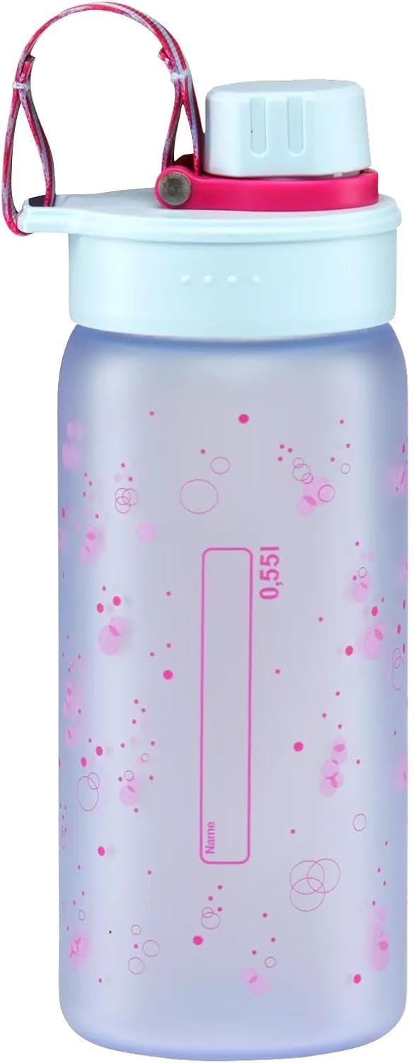BPA-Free Water Bottle, 550 ml, Leak-Proof and Carbonated Safe, Dishwasher Safe, Bubbles - Light Blue