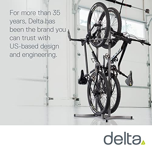 Image of Delta Cycle & Home Heavy Duty 2-Bike Upright Stand for Two Bikes - Lightweight Freestanding Bike Storage Rack - Tool-Free Adjustable Bike Stand for E-Bikes and Mountain & Road Bikes (HDRS6200)