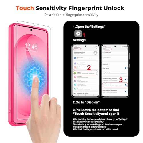 Image of SUPFINE Magnetic for Samsung Galaxy S26 Ultra Case with Screen Protector, (Built-in Magnets) (Military Grade Drop Protection) Slim Translucent Shockproof Phone Case,Hot Pink