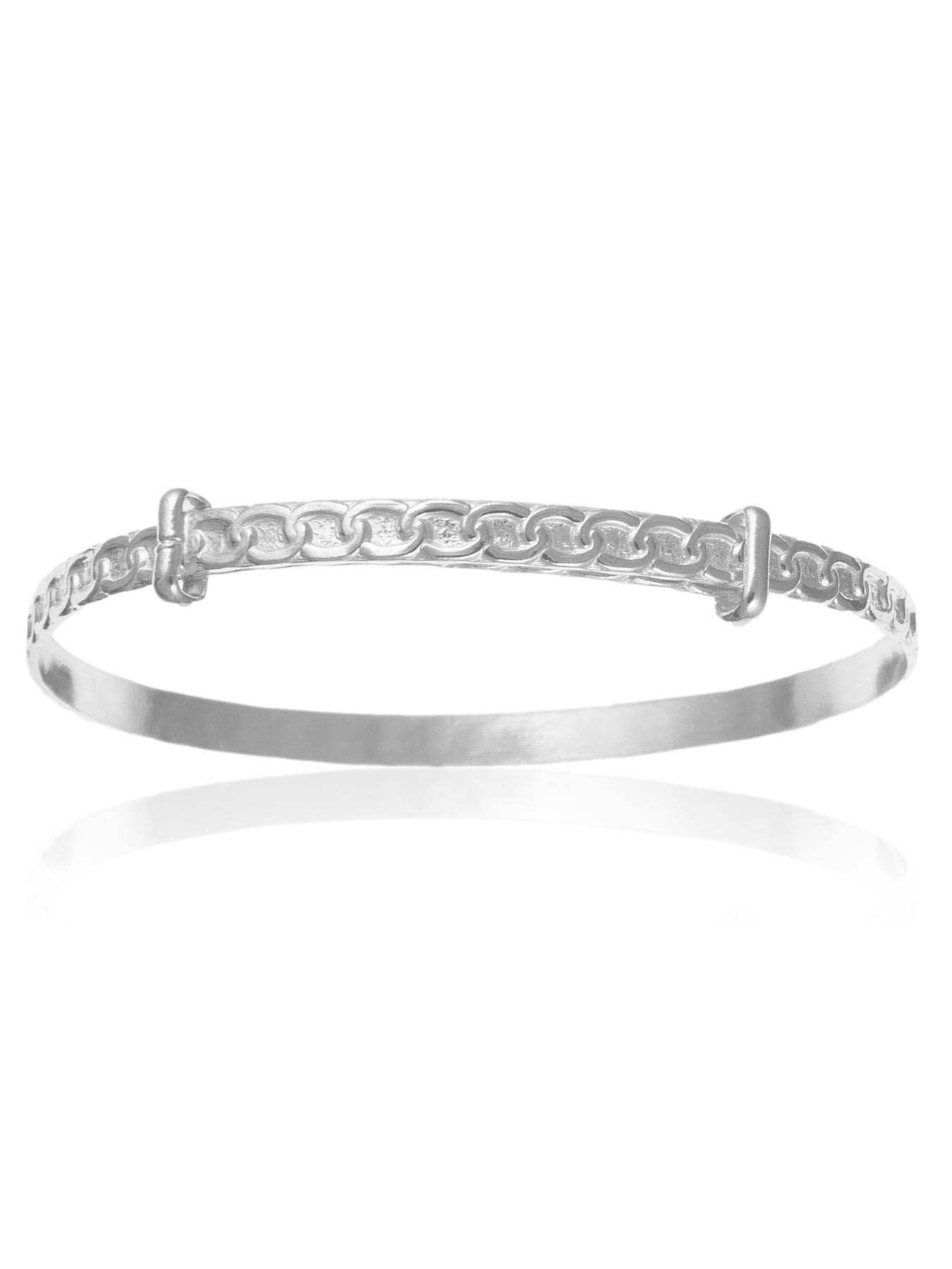 Links Patterned espansione/espandibile – Bracciale rigido da donna in argento Sterling 925 – fornito in confezione o cofanetto regalo