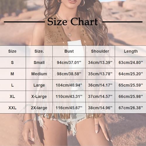 Women Boho Western Tassel Vest Open Front Faux Suede Fringe Cardigan Sleeveless Jacket Vintage Hippie Outwear Fashion3