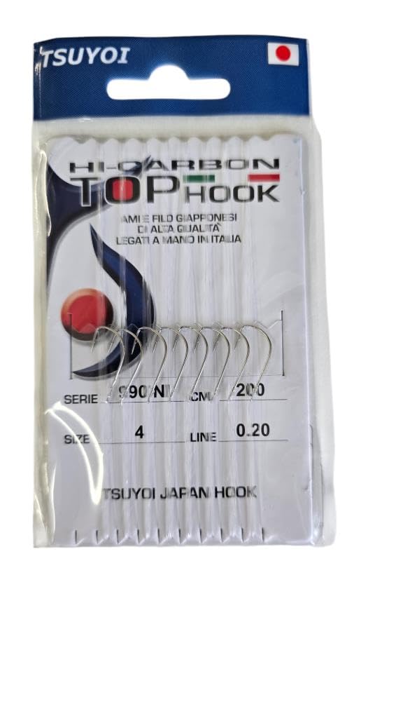 16 Ami da Pesca Gia Legati con Filo Terminale Finale Kit Amo Taglia 4 6 8 0.20 mm 2 m Trota Lago Mare Surfcasting Bolentino