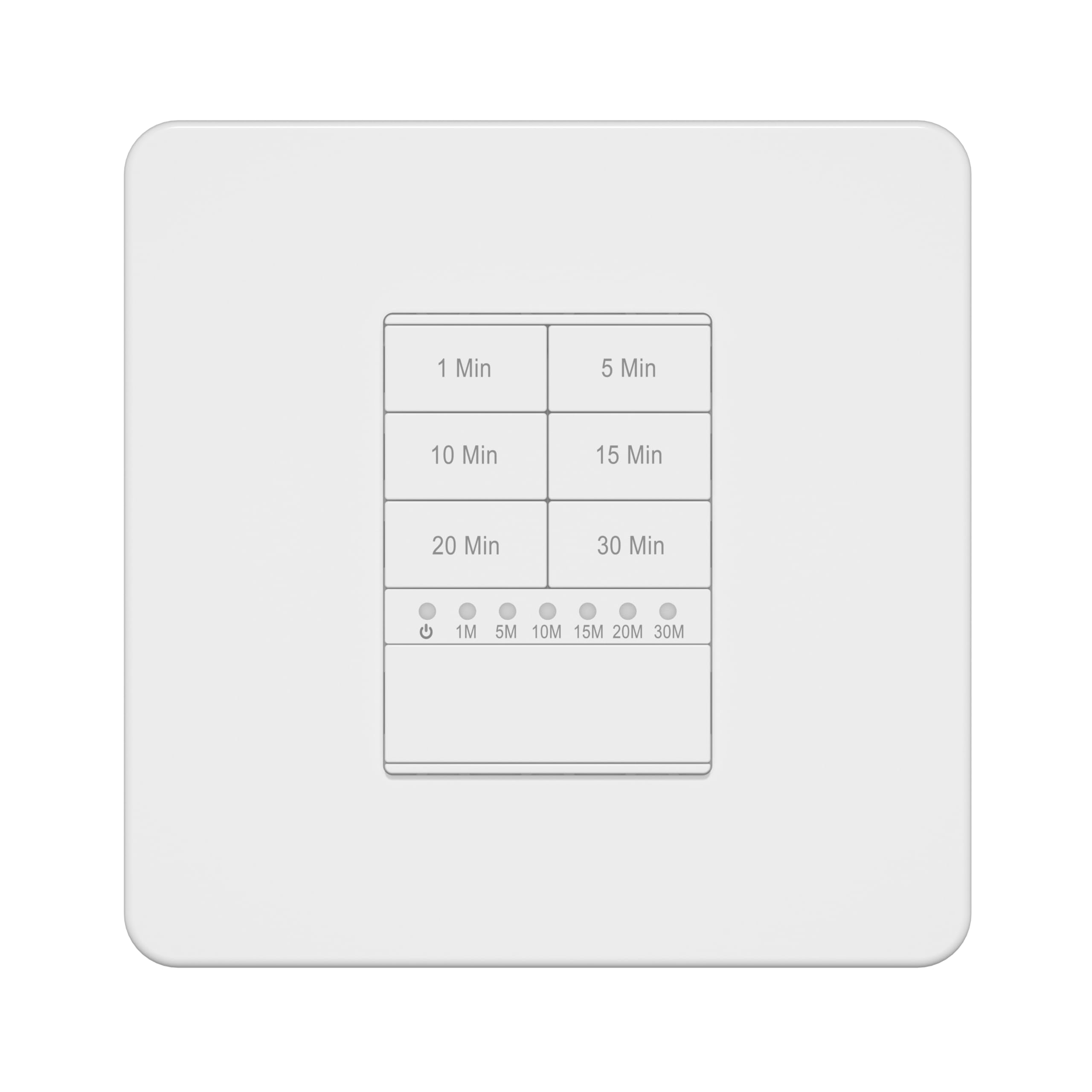 Lider White 30-Minute Countdown Timer Switch, Plug-In Timer Switch For Light/Fan, Earth Required, No Neutral Required, Led Indicator, Plastic Cover Plate, Ukca Certified, (Use A 35Mm-Deep Back Box)