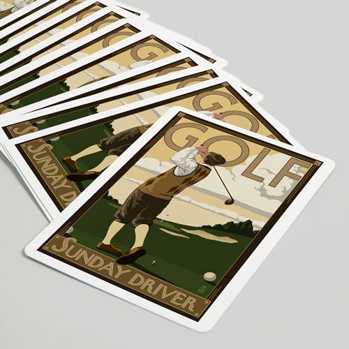 Lantern Press Golf, 52 cartas para póker tamaño adulto miniatura 5