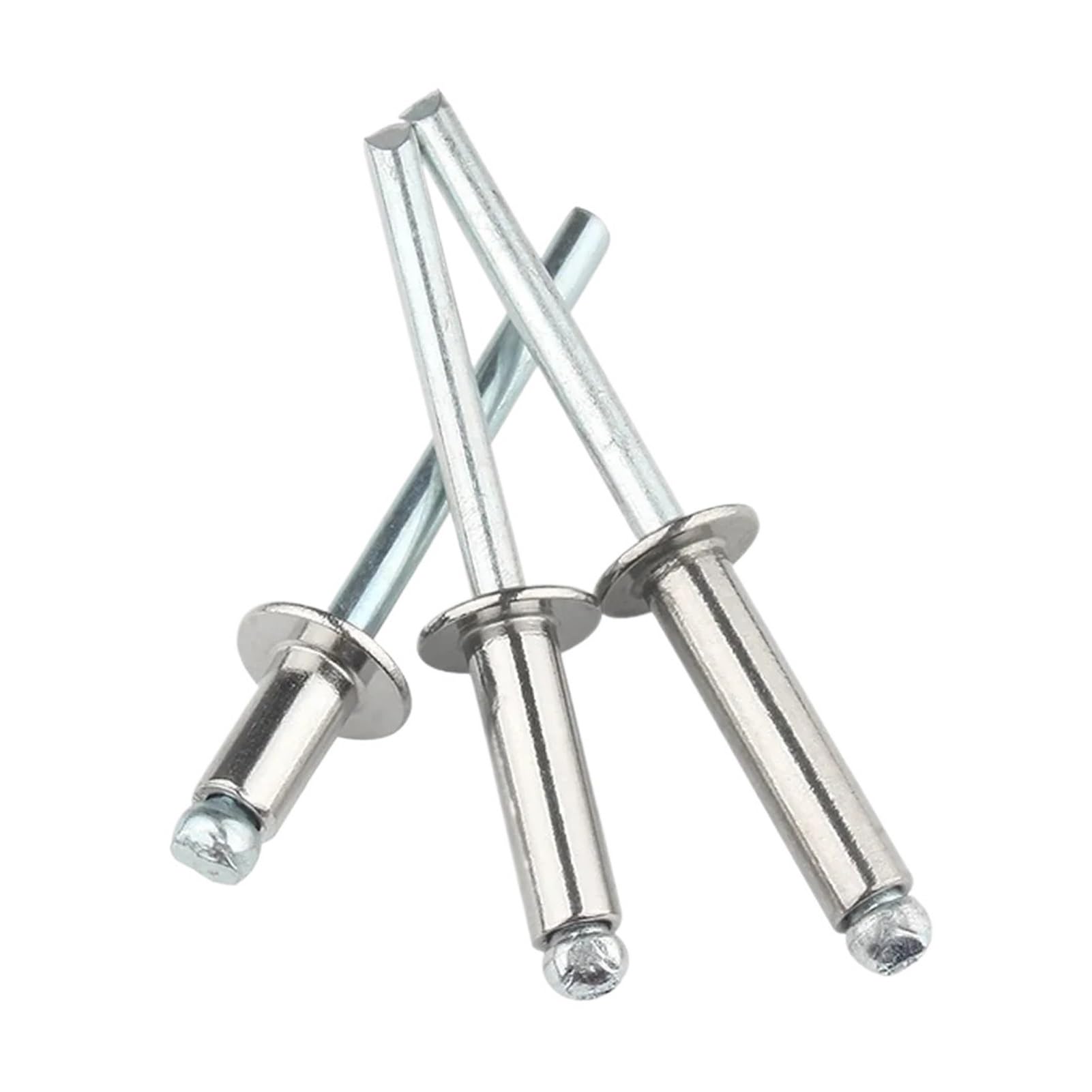 remaches ciegos, Remaches ciegos 10-50 Uds cabeza de cúpula aluminio mandril acero clavo extracción M2.4 M3.2 M4 12mm(8mm,M4 (50pcs))