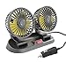 Wentylator chłodzący samochodem USB / 12V, przenośny 360 ° Obrotowy mini chłodzący wentylator samochodowy, potężna cicha podwójna głowa do SUV, RV, Pojazdy, łódź,12v