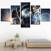 SIGNWIN 5 Panel Canvas Wall Art Modern Art Astronomy & Space Contemporary Cosmic Dramatic Mixed Media Multicolor for Home Decorations Ready to Hang - 60