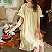 Holajoy Women's Cotton Victorian Nightgown Vintage Night Gown Princess Summer Short Sleeve Cute Mini Mid-thigh Length Nighties Sleep Lounge Dress Old Fashioned Pj Nightshirt Yellow X-Small